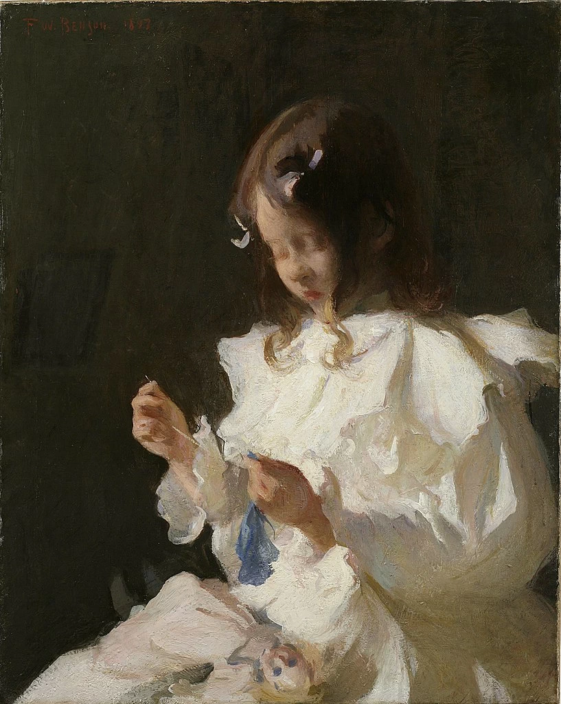 Ritratto di una bambina che cuce - National Academy of Design, New York
